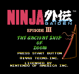 Ninja Gaiden III Ancient Ship of Doom screenshot 3 for NES